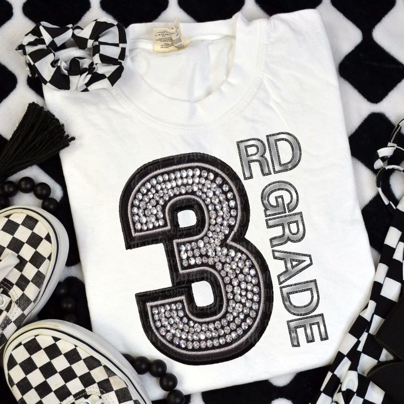 3 third grade rhinestones (TDD) 41115 DTF transfer