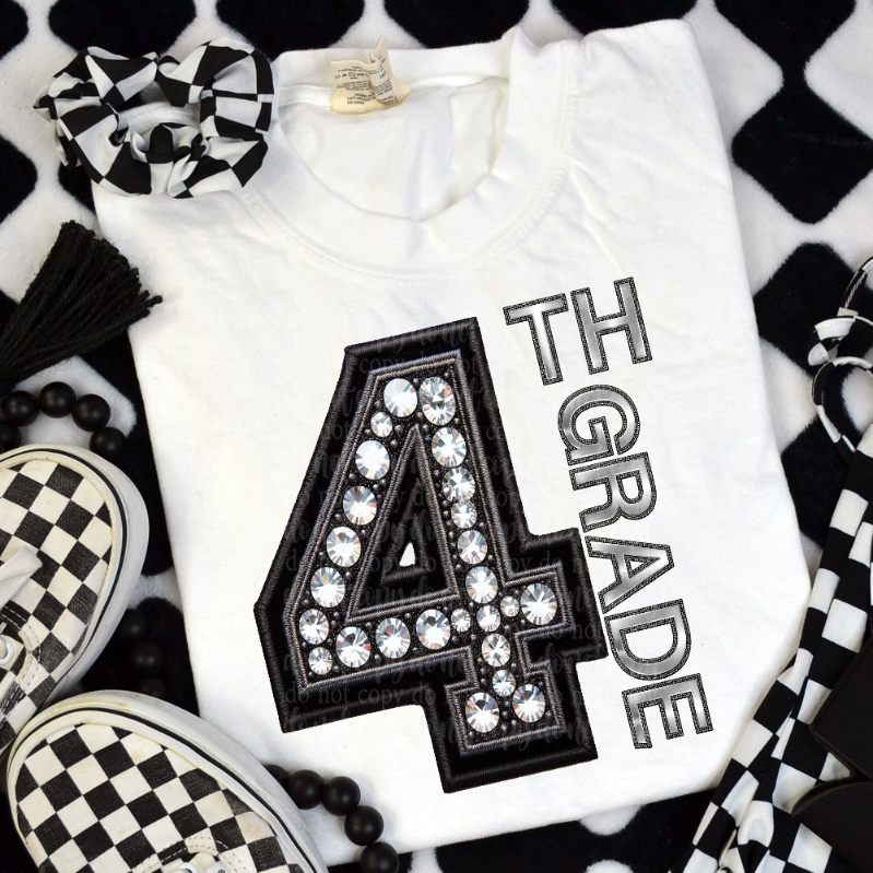 4 fourth grade rhinestones (TDD) 41116 DTF transfer