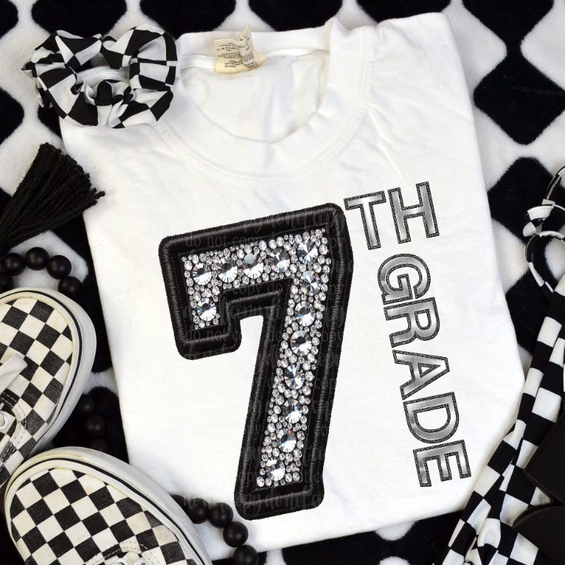 7 seventh grade rhinestones (TDD) 41119 DTF transfer