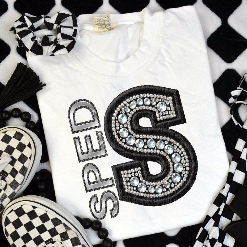 S sped rhinestones (TDD) 41111 DTF transfer