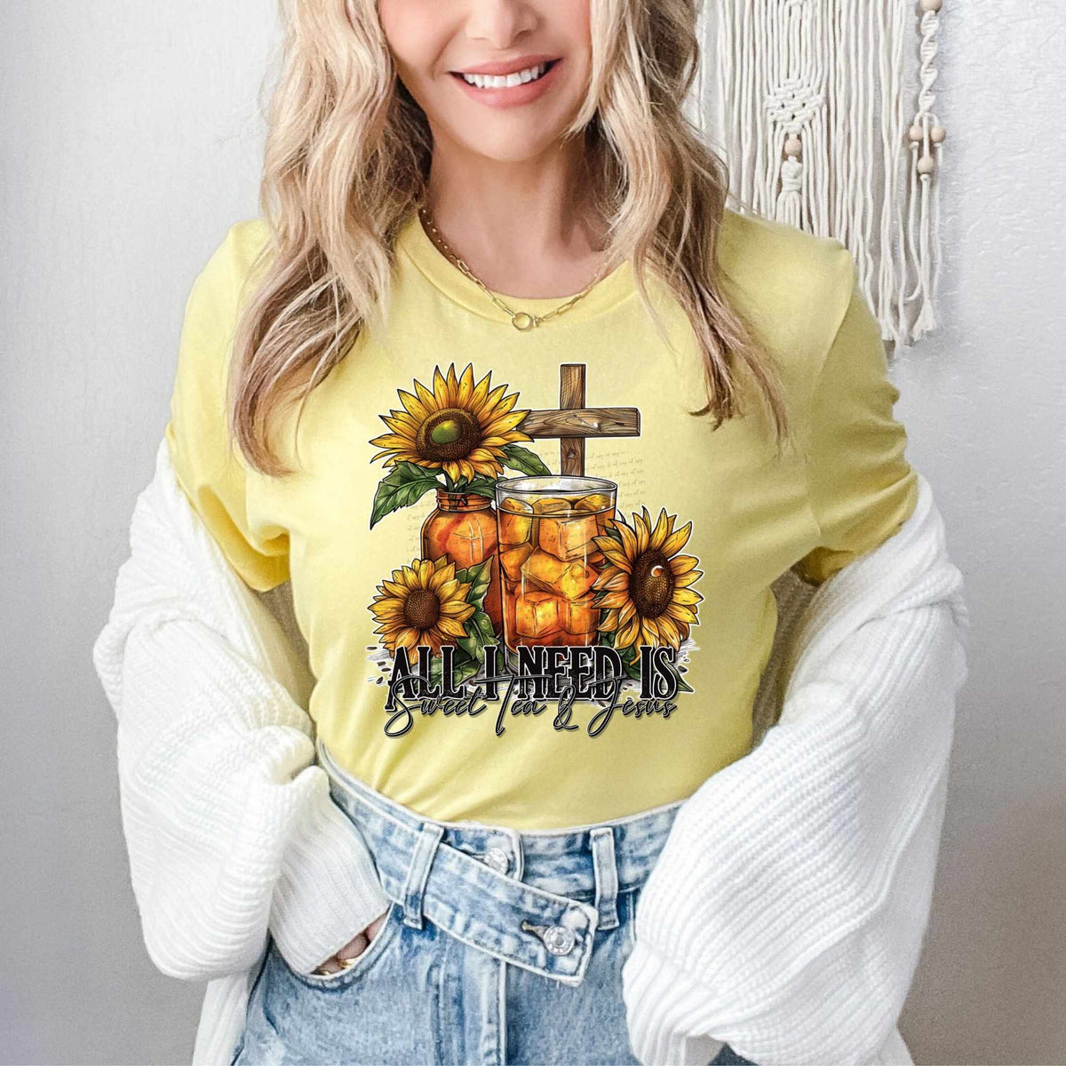 All I need is sweet tea and Jesus 13409 DTF transfer