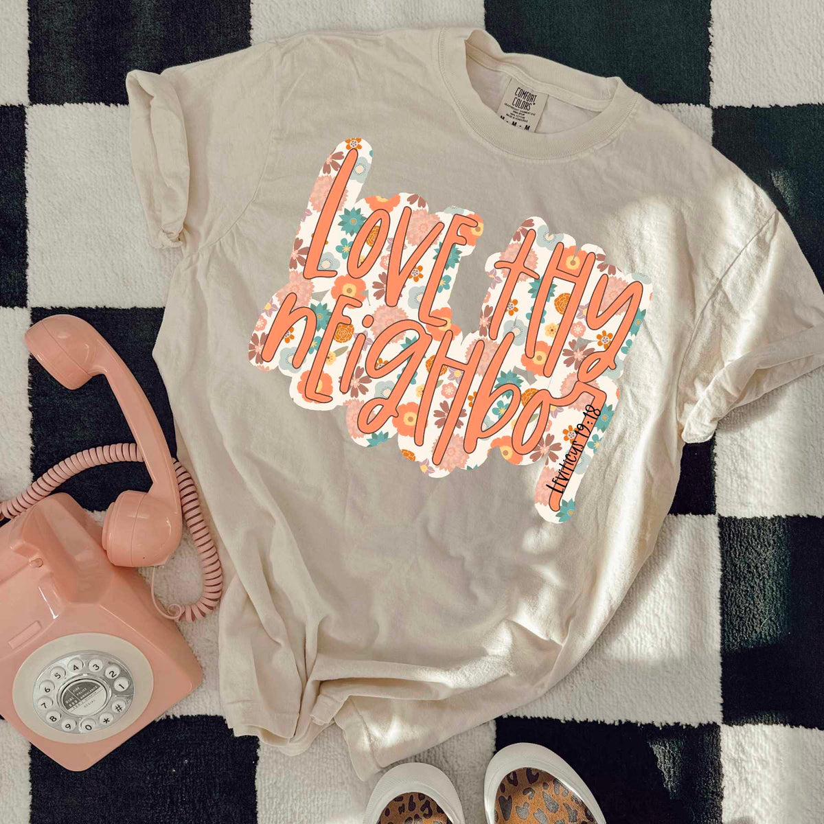 Love thy neighbor floral (SAL) 29637 DTF transfer