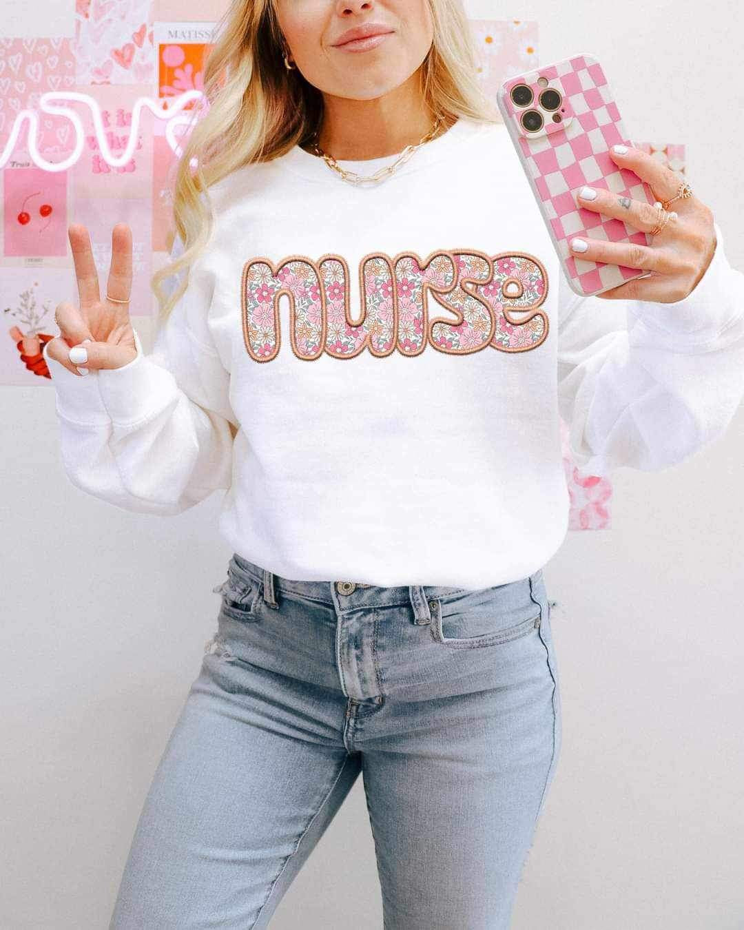 Nurse floral filled (LYTTLE) 20335 DTF transfer