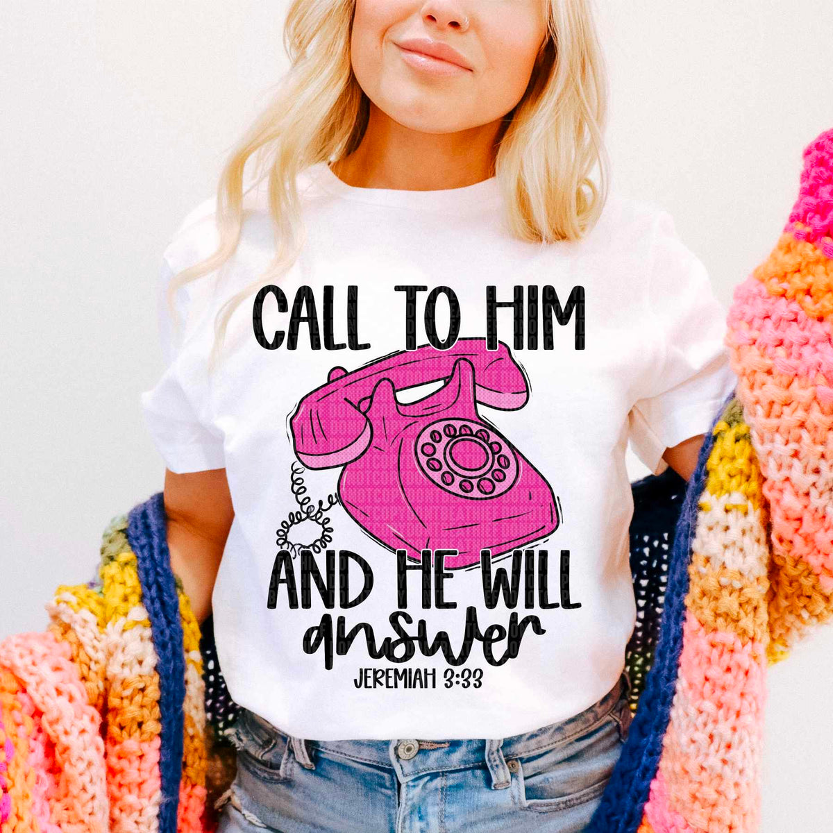 Call to him and he will answer pink phone 29671 DTF transfer