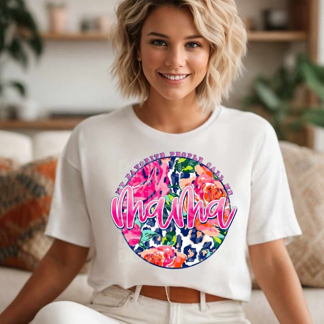My favorite people call me mama floral circle 29687 DTF transfer