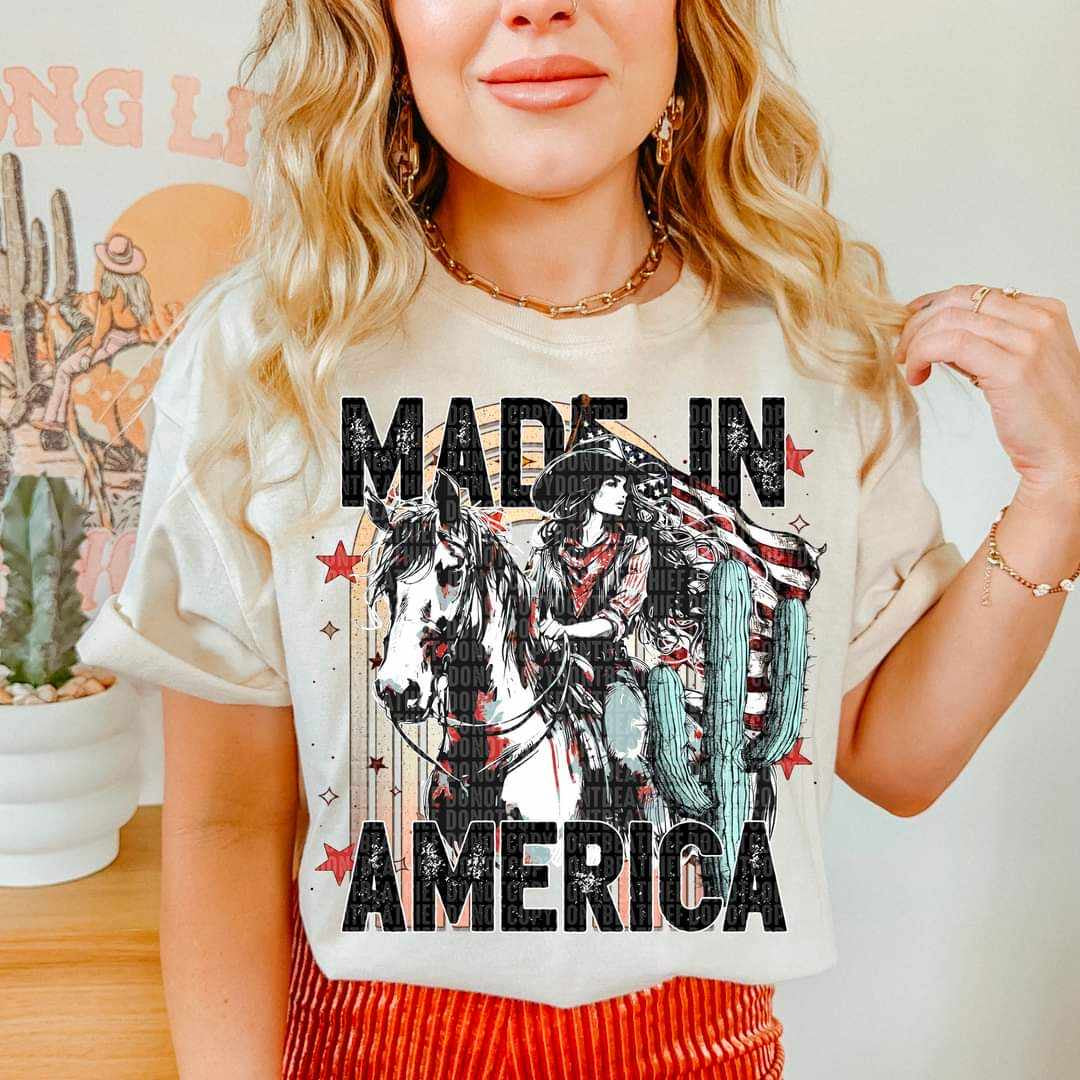 Made in america cowgirl 29676 DTF transfer