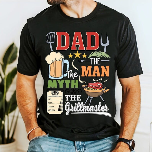 Dad the man the myth the grillmaster WHITE FONT 29668 DTF transfer