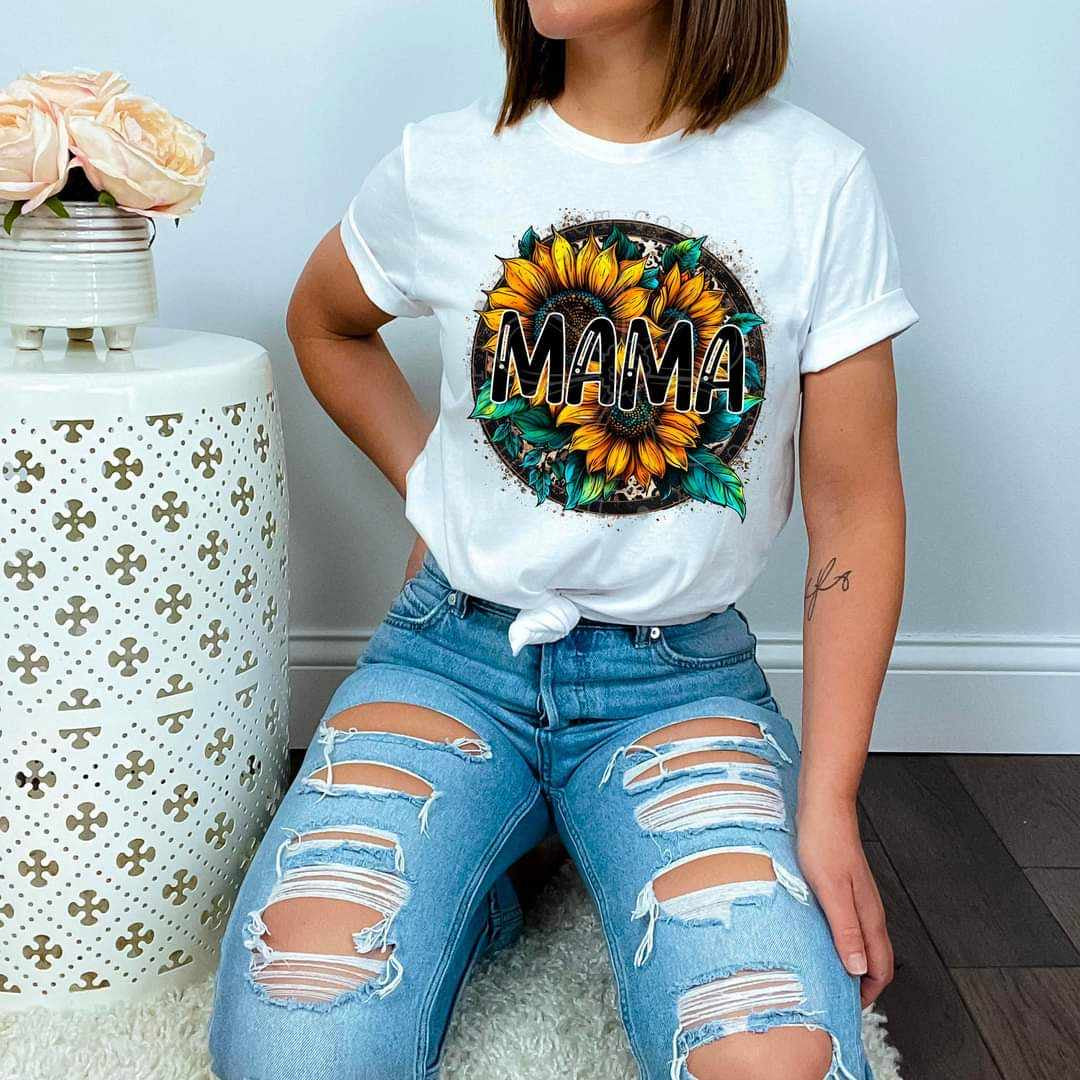 Mama sunflower circle (FDCD) 29710 DTF transfer