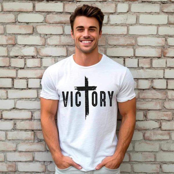 Victory black with cross 20389 DTF transfer