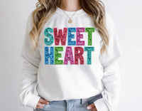 Sweet heart colorful sequin 20507 DTF transfer