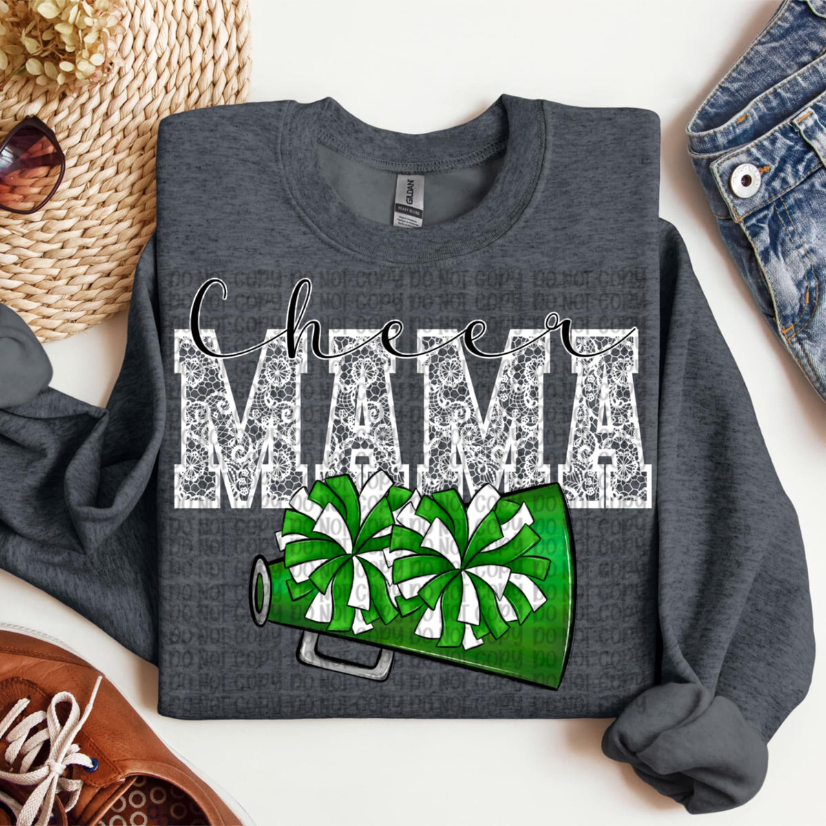Cheer mama green megaphone (VP) 91924 DTF transfer
