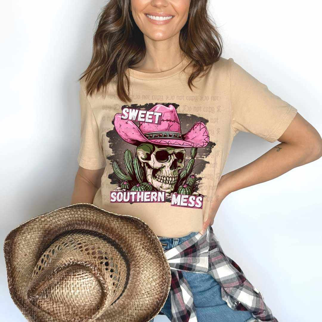 Sweet southern mess BLACK BACKGROUND (MCDD) 29779 DTF transferet