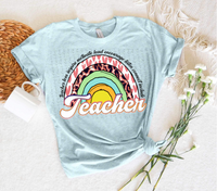 Teach love inspire rainbow 13449 DTF transfer