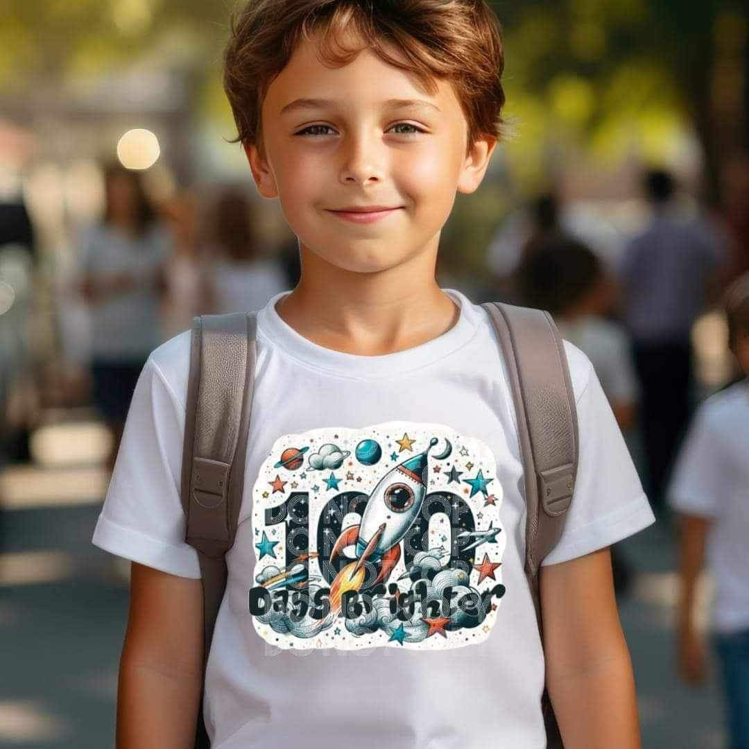 100 days brighter rocket ship 20552 DTF transfer