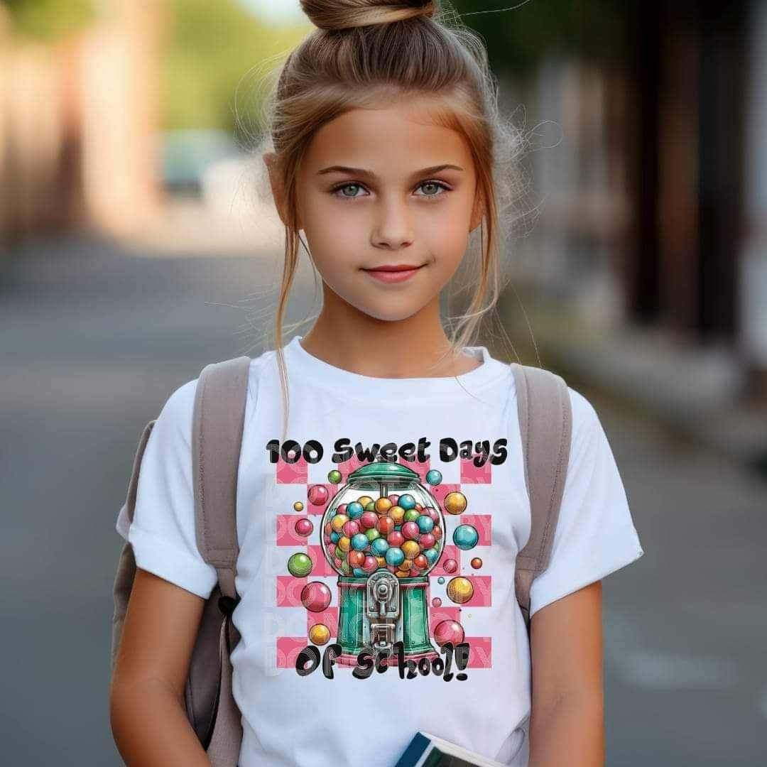 100 sweet days of school bubble gum 20550 DTF transfer
