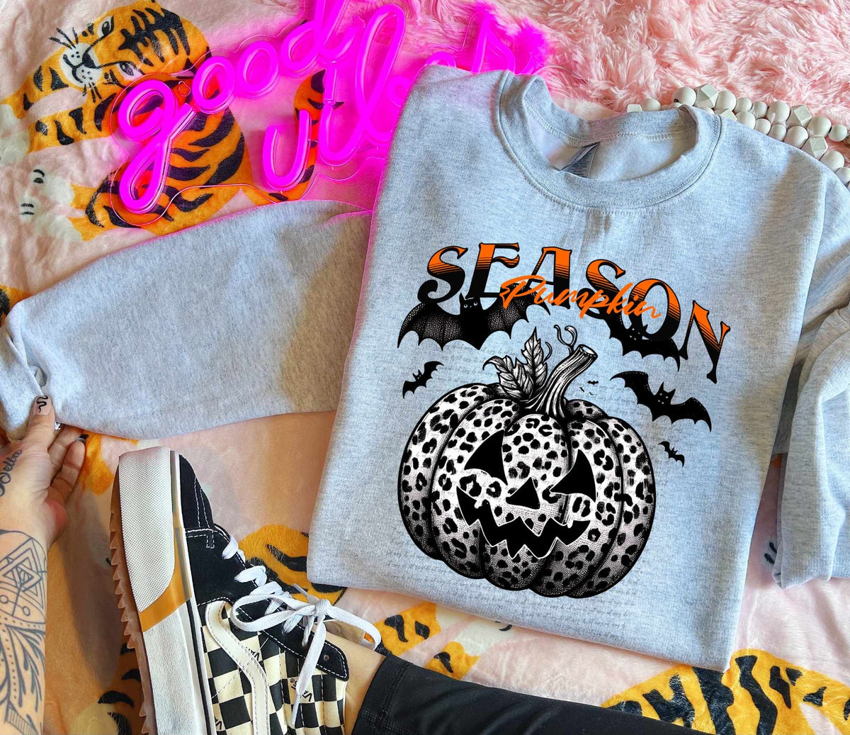 Pumpkin season white leopard pumpkin 41783 DTF TRANSFER