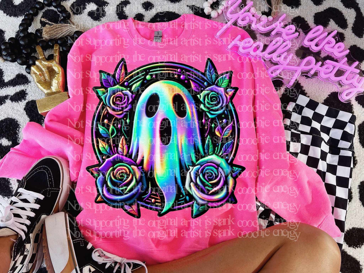 Holographic ghost and roses (GWD) 41790 DTF transfer