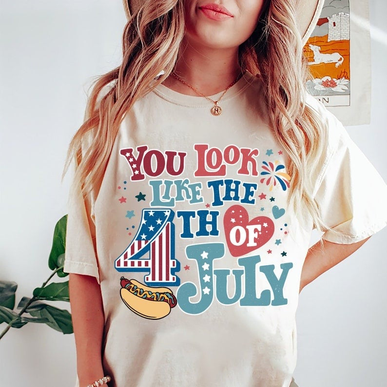 You look like the 4th of july hotdog 29860 DTF transfer