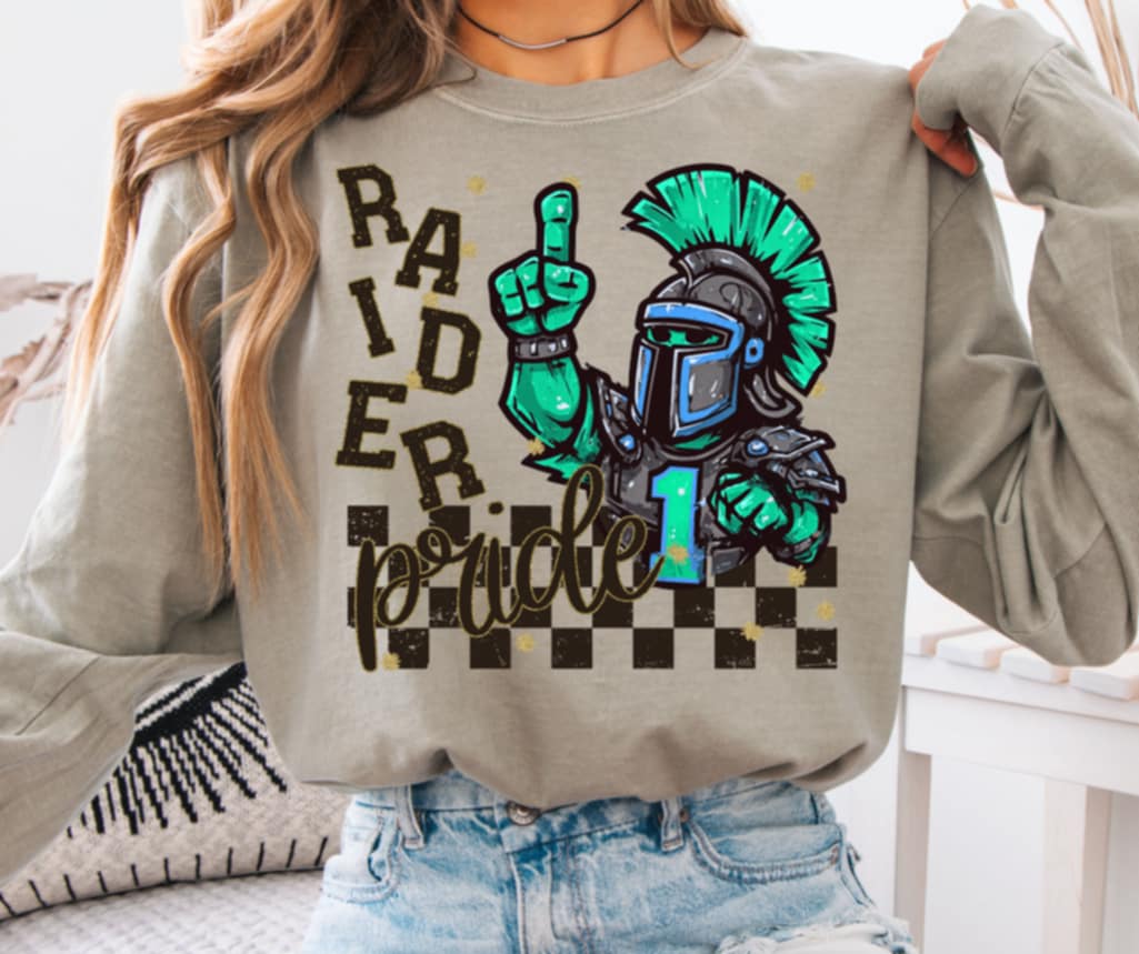 Raider Pride mascot (s&g) DTF transfer