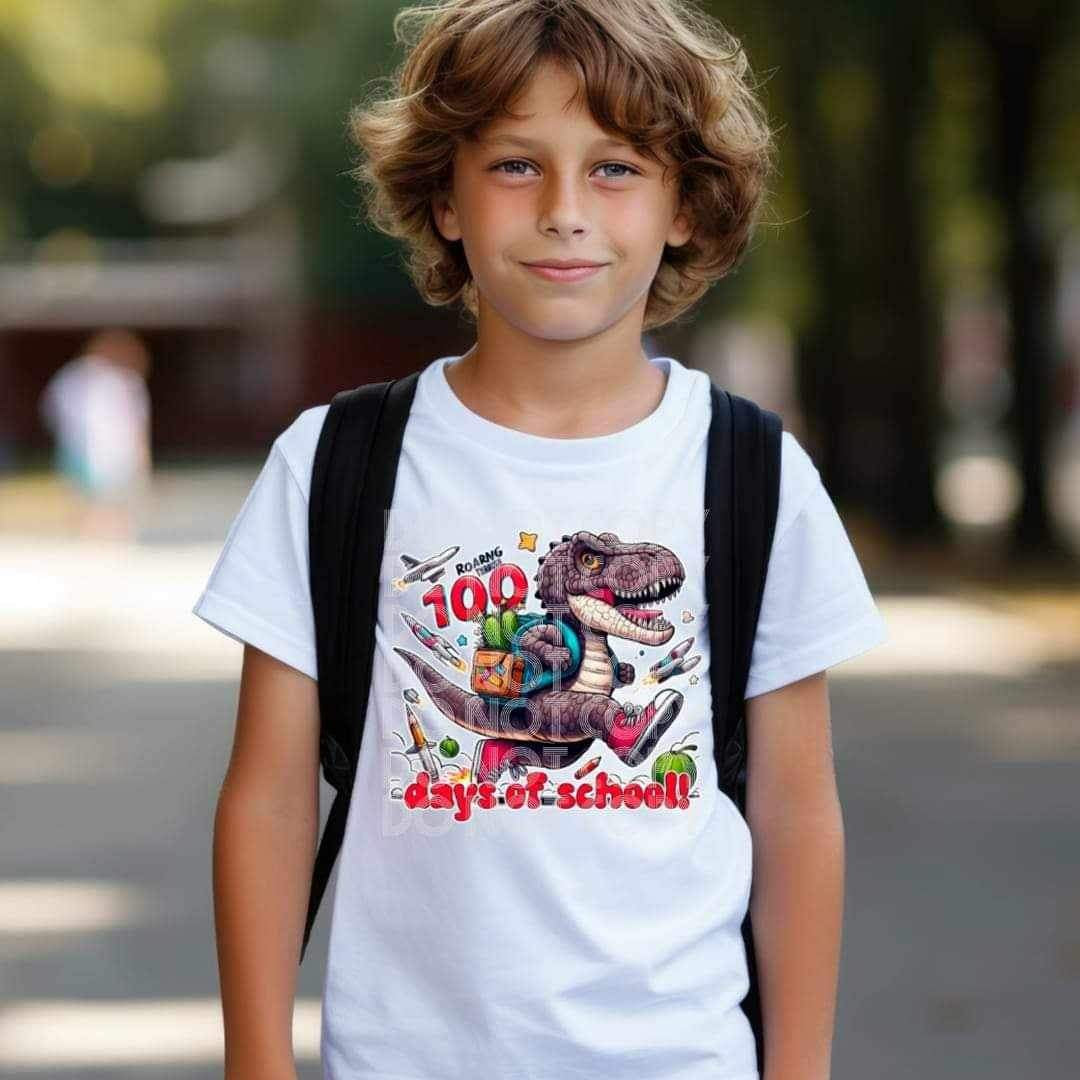 100 days of school t rex 20537 DTF transfer