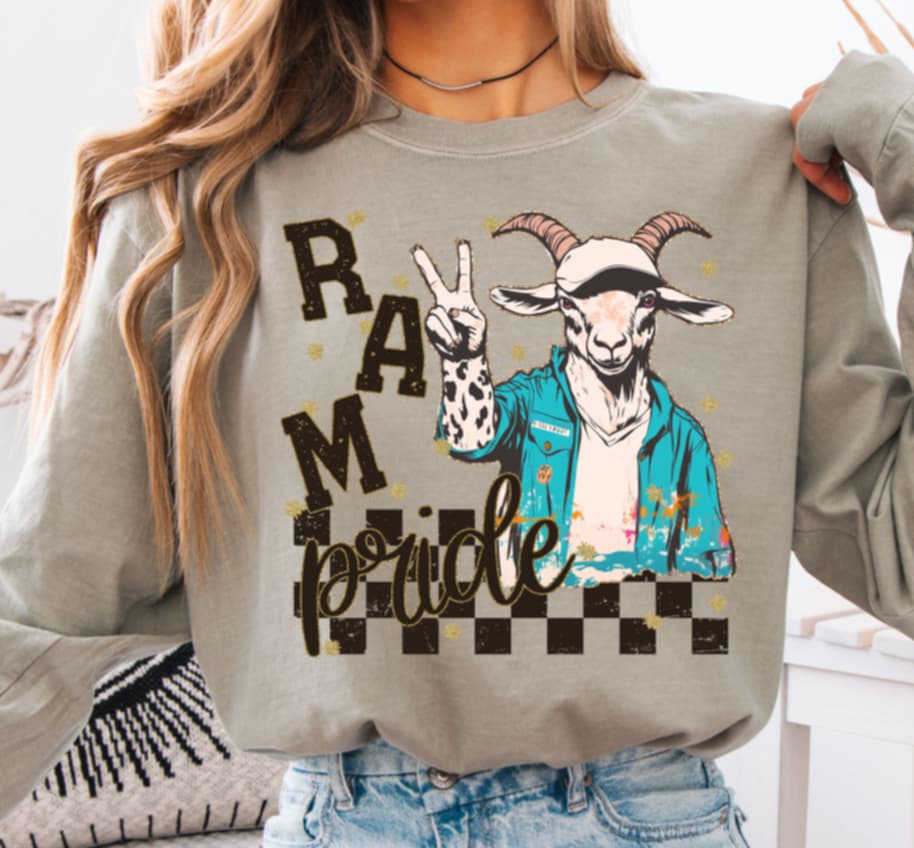 Ram Pride mascot (s&g) DTF transfer