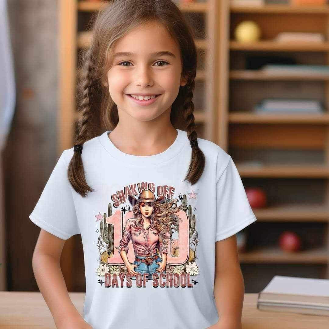 Shaking off 100 days of school western 20526 DTF transfer