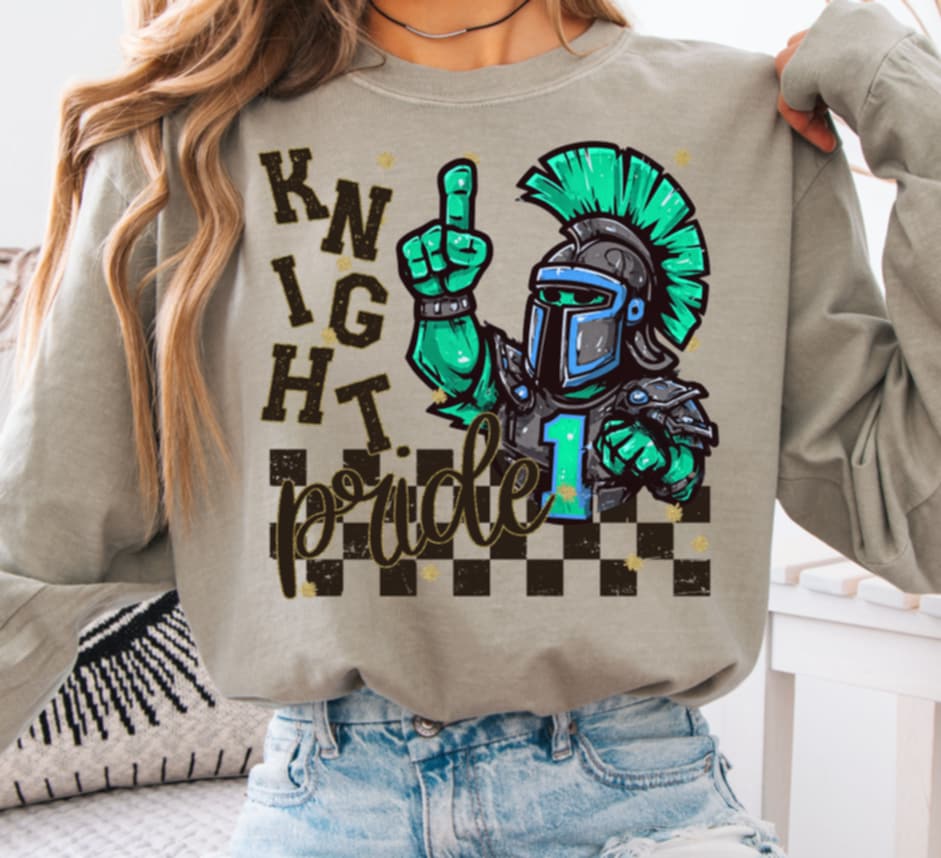 Knight Pride mascot (s&g) DTF transfer
