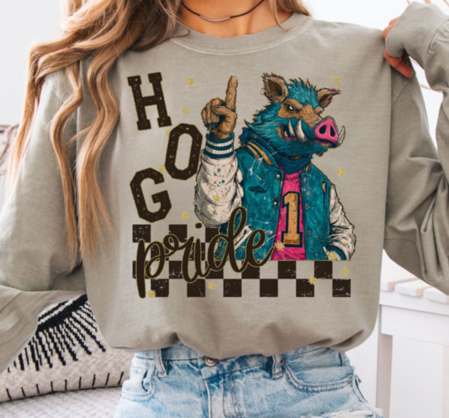 Hog Pride mascot (s&g) DTF transfer