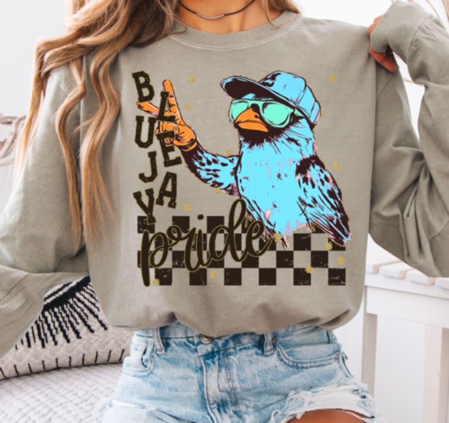 Blue Jay Pride peace hand mascot (s&g) DTF transfer