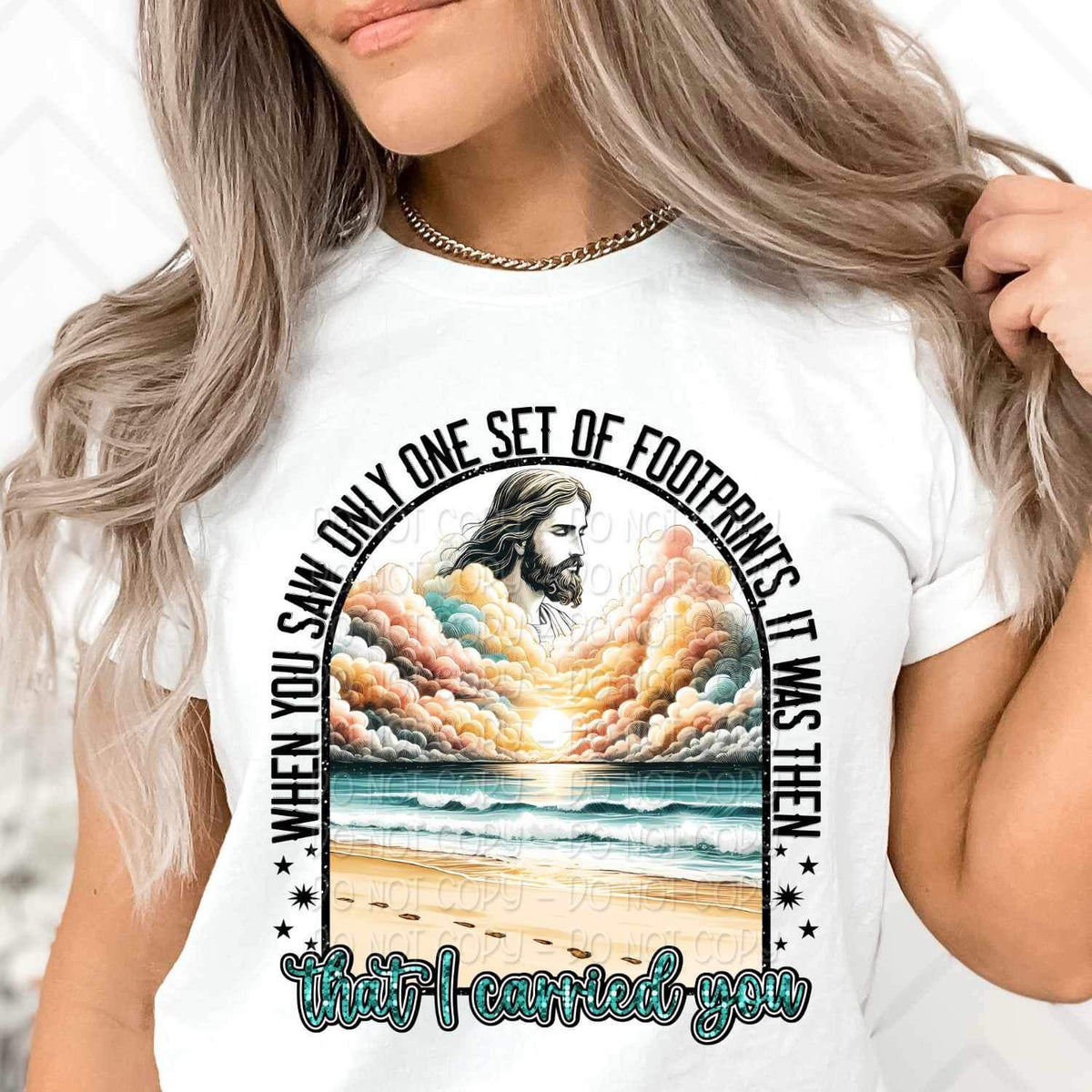 When you saw only one set of footprints it was then that i carried you 20517 DTF transfer