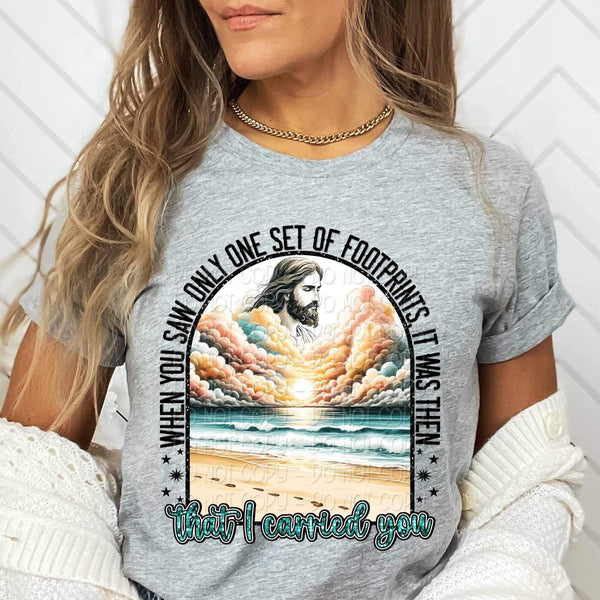 When you saw only one set of footprints it was then that i carried you 20517 DTF transfer