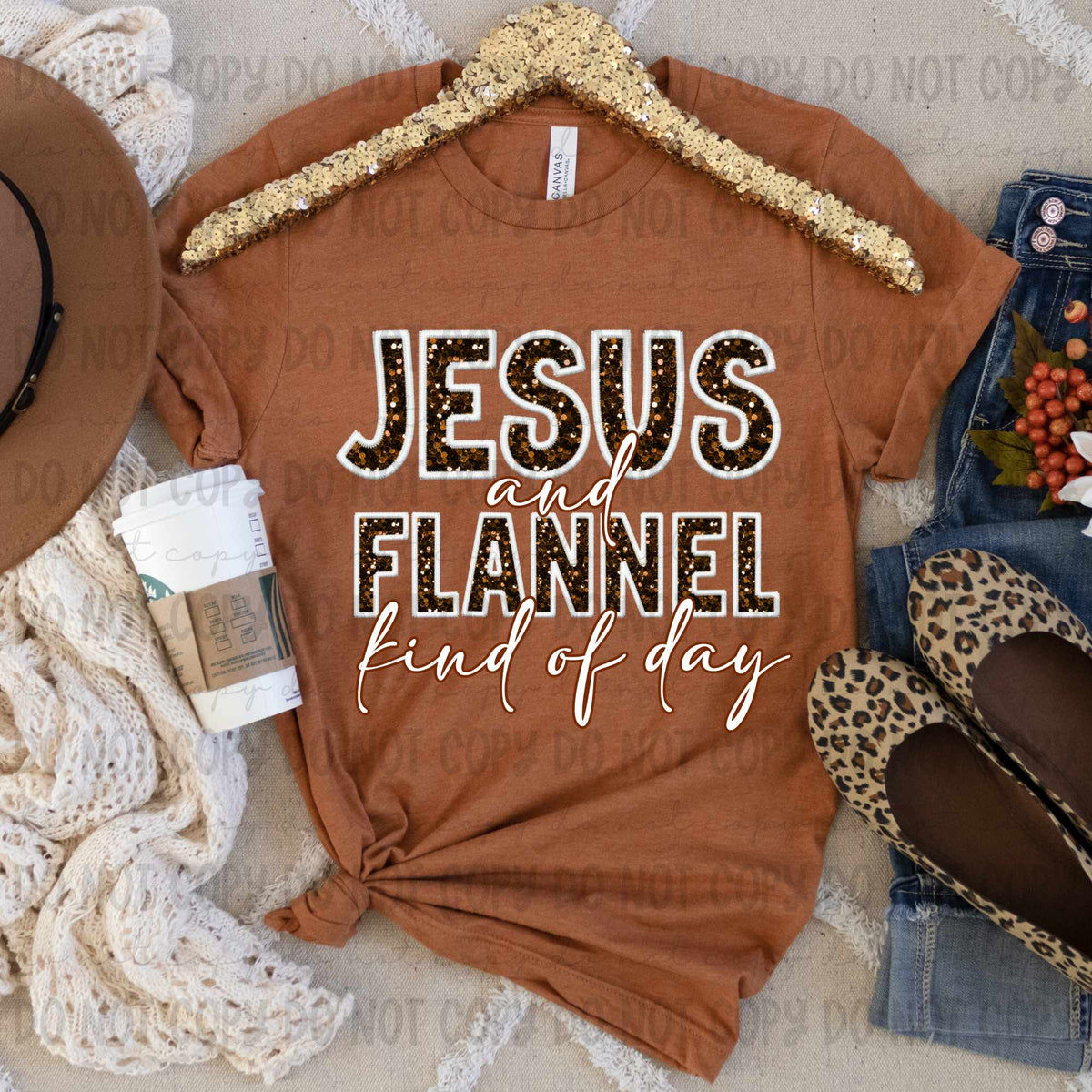 Jesus and flannel kinda day 41812 DTF TRANSFER