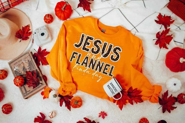 Jesus and flannel kinda day 41812 DTF TRANSFER