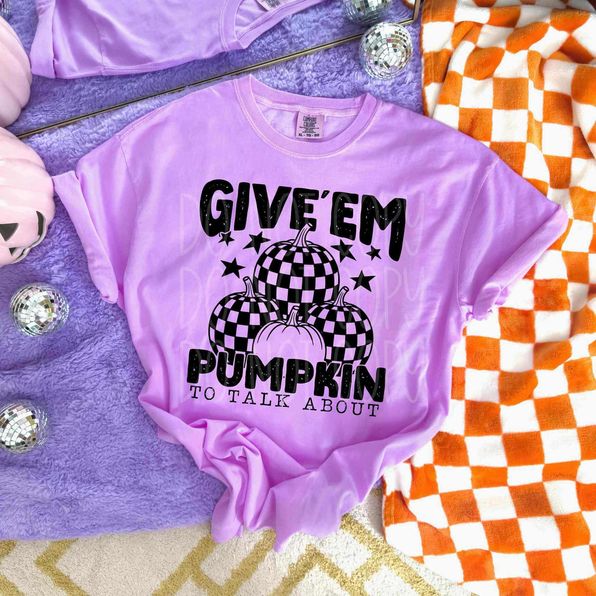 Give em pumpkin to talk about checker  (ph) DTF transfer