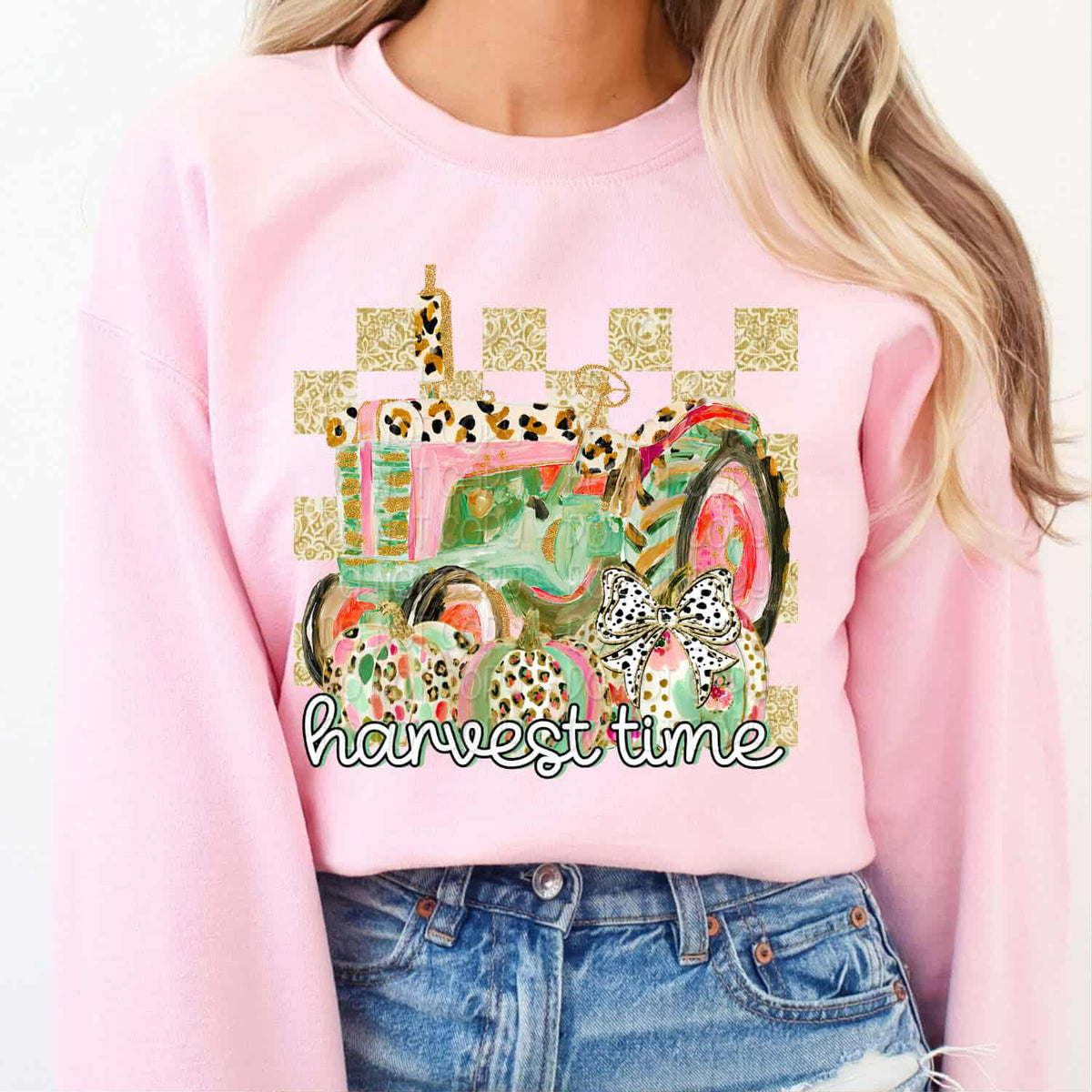 Harvest Time tractor and pumpkins (digi) DTF transfer