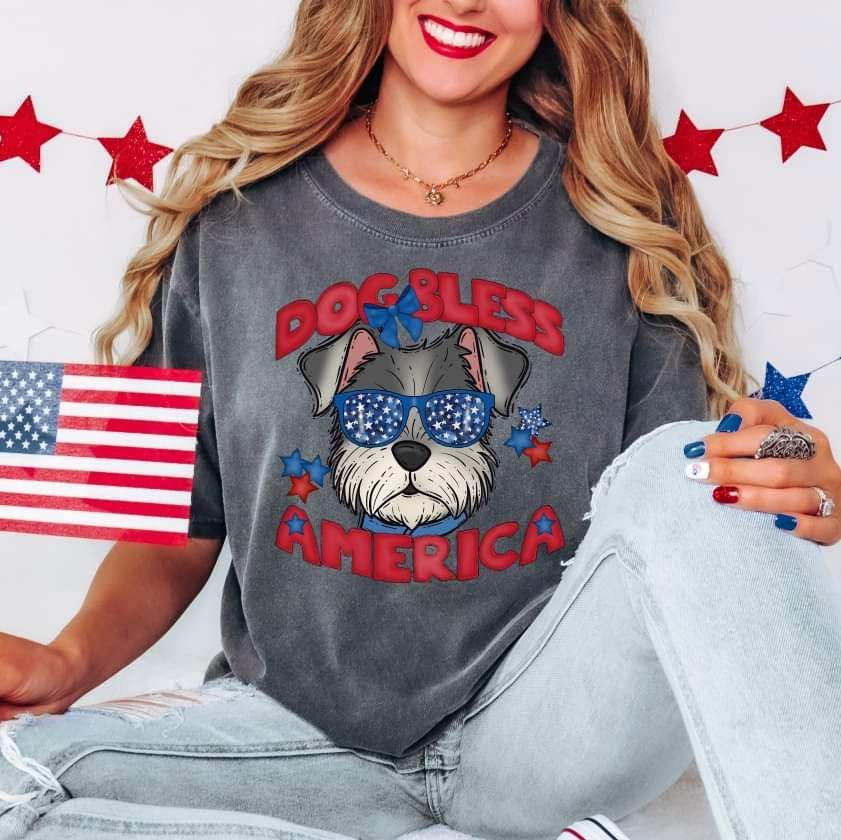 Dog bless America shnauzer 29935 DTF transfers