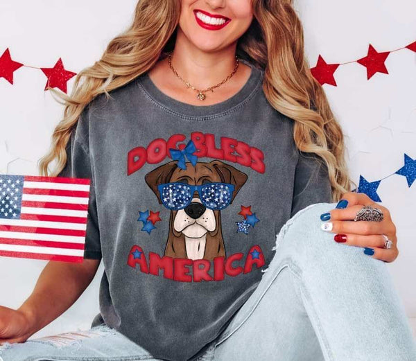 Dog bless America boxer 29930 DTF transfer