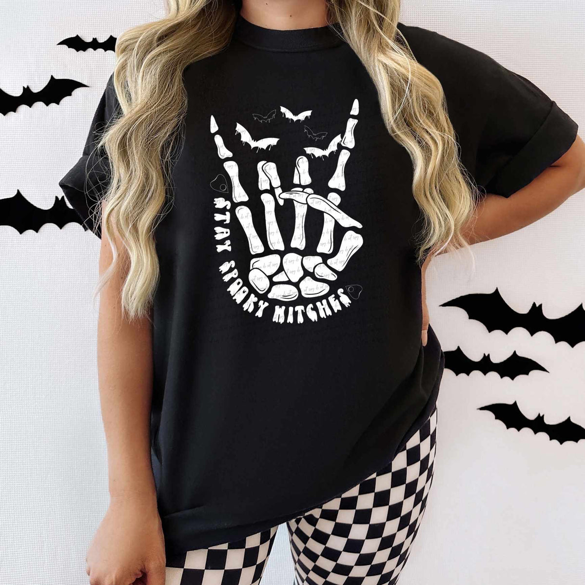 Stay spooky witches skellie peace WHITE 41834 DTF TRANSFER