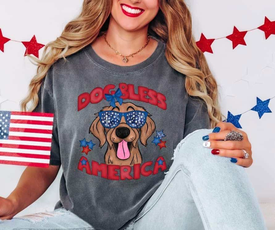 Dog bless America golden retriever 29938 DTF transfers