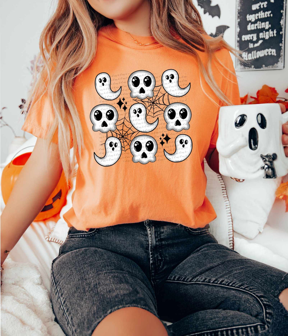 Ghost and skull collage 41832 DTF TRANSFER