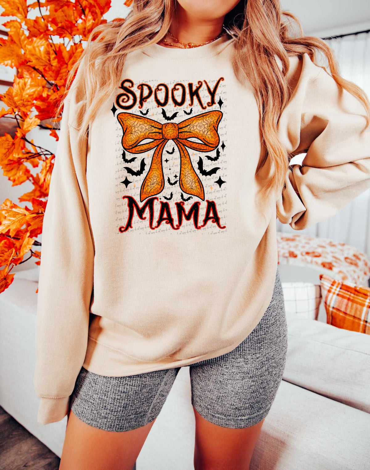Spooky mama orange bow 41831 DTF TRANSFER