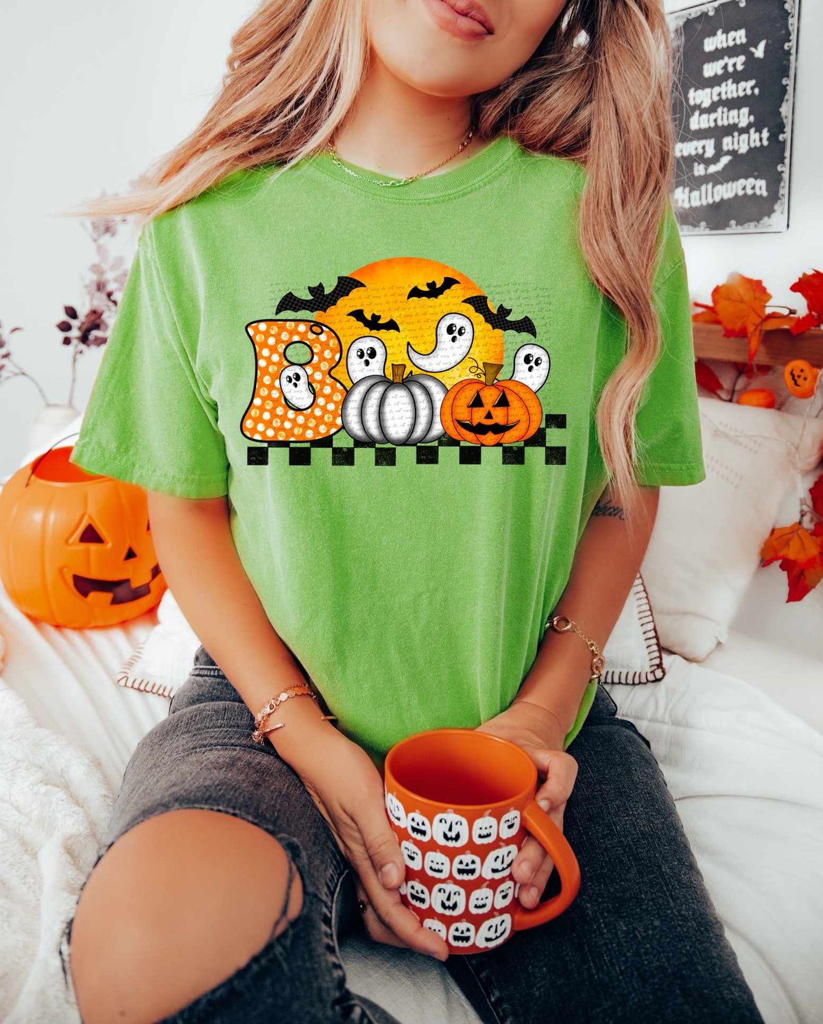 Boo pumpkins and ghosts 41830 DTF TRANSFER