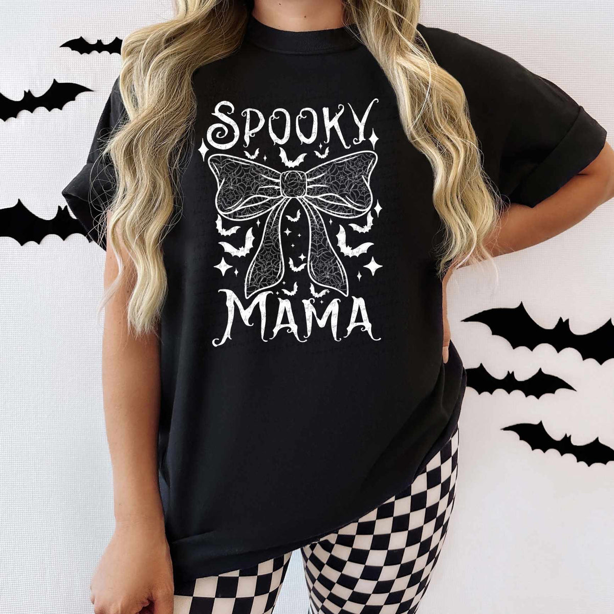 Spooky mama black bow 41825 DTF TRANSFER