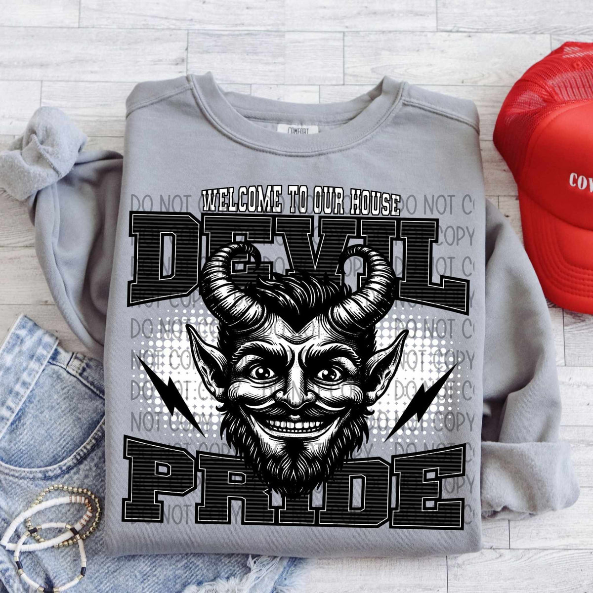 Welcome to our house devil pride 29968 DTF transfer