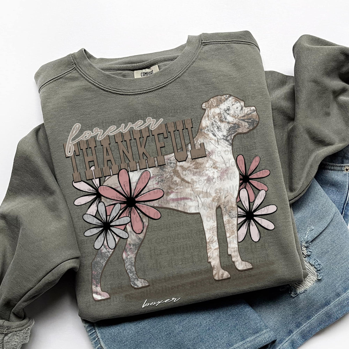 Forever Thankful boxer (TTD) DTF transfer