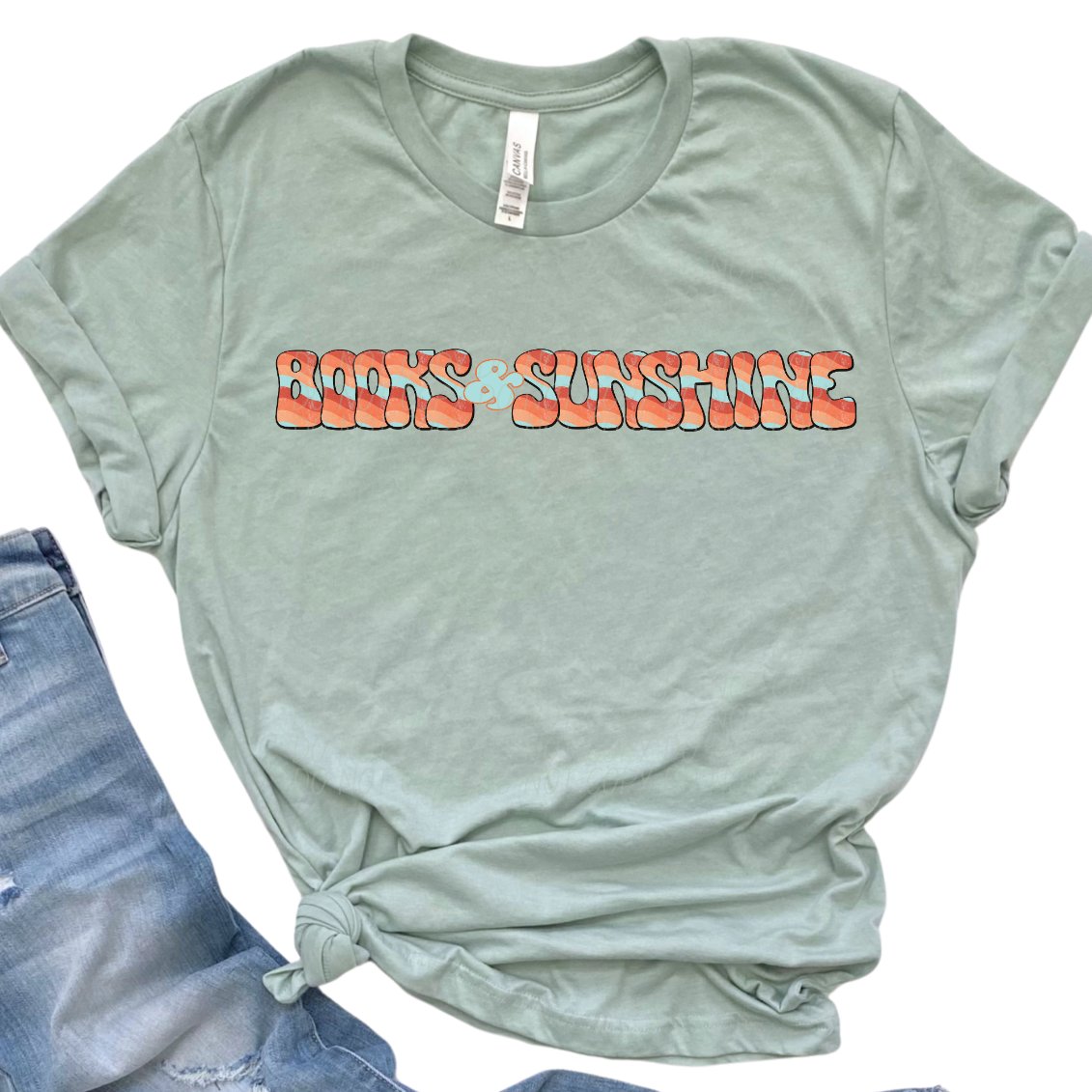 Books & sunshine orange and blue 41849 DTF TRANSFER