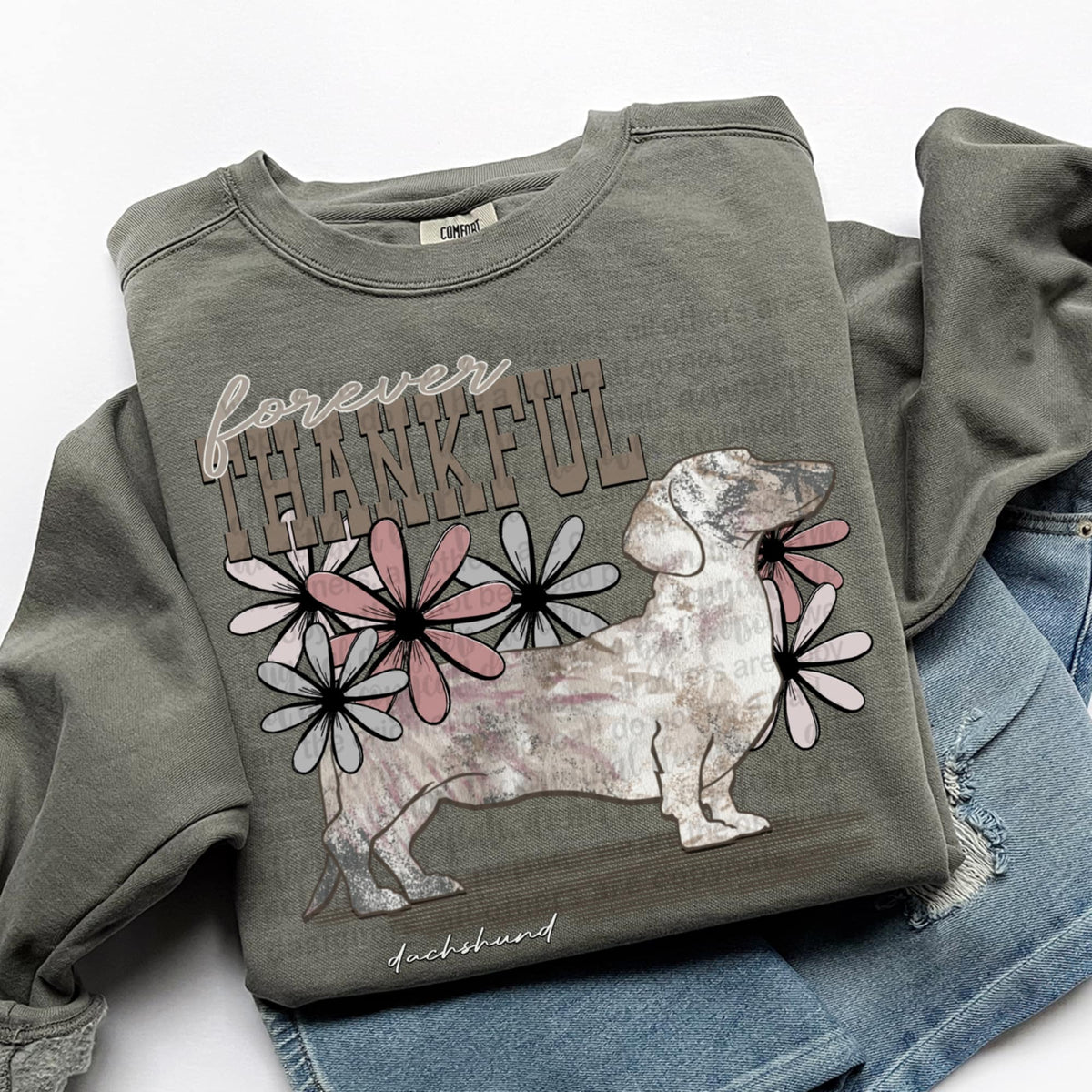 Forever Thankful dachshund (TTD) DTF transfer