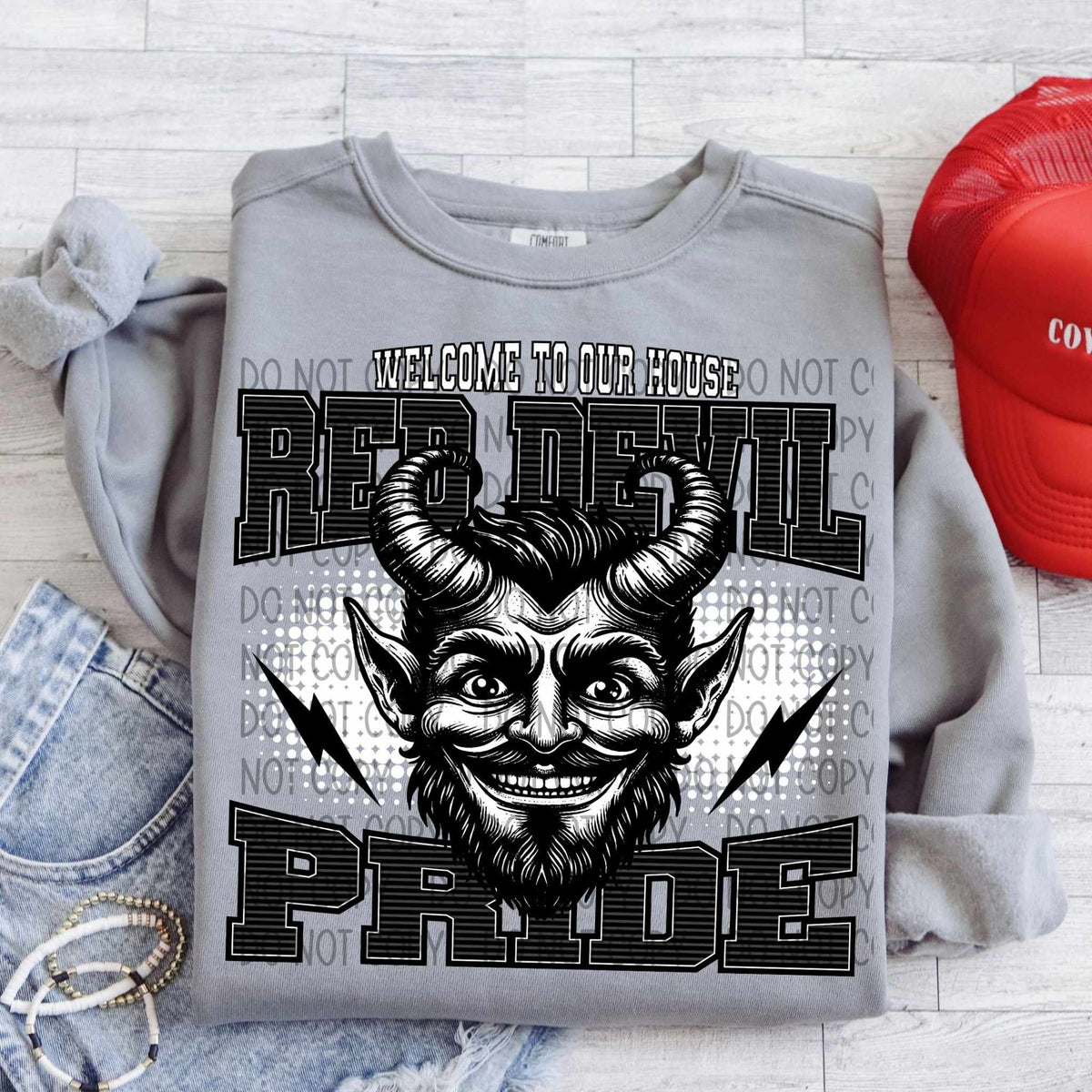 Welcome to our house red devil pride 29950 DTF transfer
