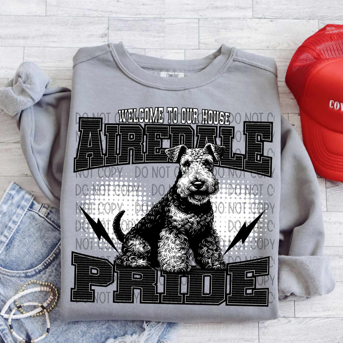 Welcome to our house airedale pride 29947 DTF transfer