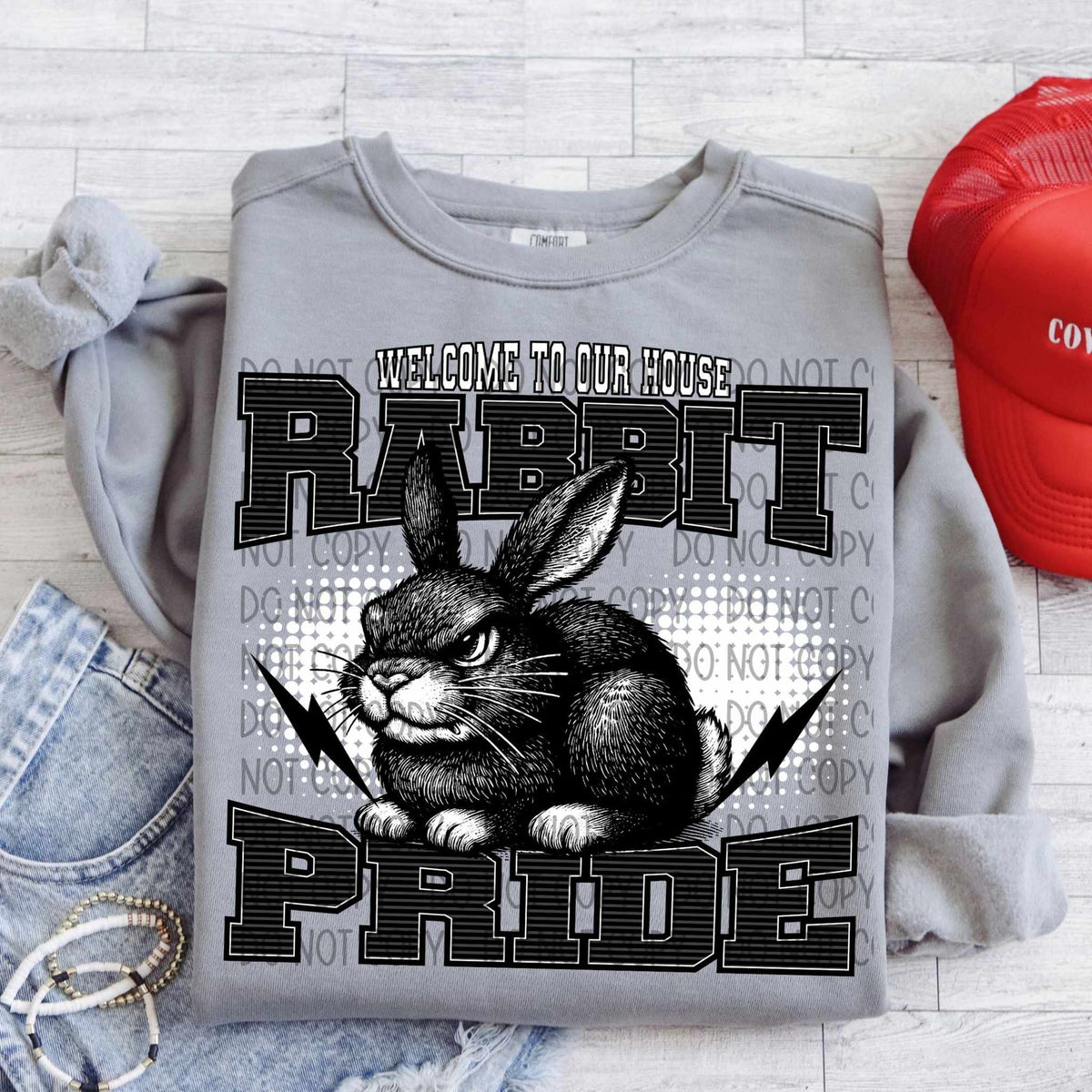 Welcome to our house rabbit pride 29946 DTF transfer